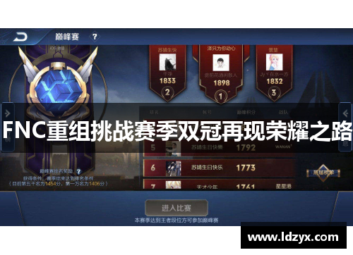 FNC重组挑战赛季双冠再现荣耀之路